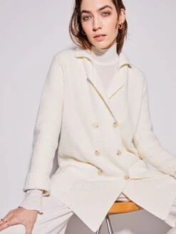 Strickjacke WOLLMIX Mit Knöpfen Von Chiara Fiorini -MAISON LEJABY Verkaufsgeschäft strickjacke wollmix panna cf1338 chiara fiorini 3
