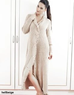 Morgenmantel FILU LANG Merino-Strick Von Paolucci 9 Morgenmantel FILU LANG Merino-Strick Von Paolucci -MAISON LEJABY Verkaufsgeschäft strickmantel filu lang hellbeige paolucci 1 1