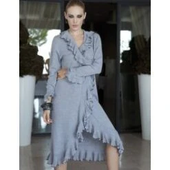 Hausmantel Mittellang MARISA Merinowolle Kaschmir Von Paolucci