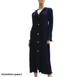 Morgenmantel FILU LANG Merino-Strick Von Paolucci -MAISON LEJABY Verkaufsgeschäft strickmantel marine filu paolucci 2 1 1 1