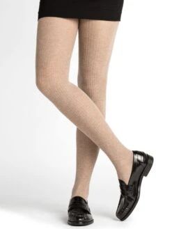 Ripp-Strumpfhose CASHMERE SILK Mit Baumwolle Von Bleuforêt -MAISON LEJABY Verkaufsgeschäft strumpfhose baumwolle kaschmir seide rippstrick 3210 beige bleuforet 2 4 1