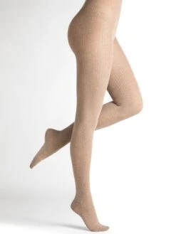 Ripp-Strumpfhose CASHMERE SILK Mit Baumwolle Von Bleuforêt -MAISON LEJABY Verkaufsgeschäft strumpfhose baumwolle kaschmir seide rippstrick 3210 beige bleuforet 4 1