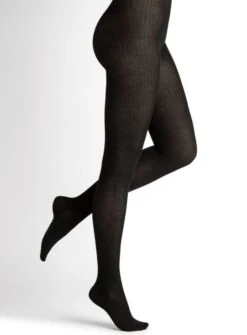 Ripp-Strumpfhose CASHMERE SILK Mit Baumwolle Von Bleuforêt -MAISON LEJABY Verkaufsgeschäft strumpfhose baumwolle kaschmir seide rippstrick 3210 schwarz bleuforet 4 1