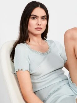 70% Seide 30% Baumwolle T-Shirt RIPP Von Eva B. Bitzer -MAISON LEJABY Verkaufsgeschäft t shirt crystal blue 27338233 jersey rip eva b bitzer 7