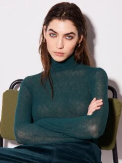 Rollkragenshirt KASCHMIR VISCOSE Von Chiara Fiorini -MAISON LEJABY Verkaufsgeschäft top rollkragen kaschmir viscose verde cf1318 chiara fiorini