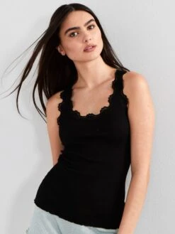 70% Seide 30% Baumwolle Unterhemd RIPP Von Eva B. Bitzer -MAISON LEJABY Verkaufsgeschäft top schwarz 27338232 jersey rip eva b bitzer 8 1