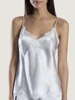 100% Seide Top SOIE D´AMOUR Von Aubade 29 100% Seide Top SOIE D´AMOUR Von Aubade -MAISON LEJABY Verkaufsgeschäft top seide silber ms38 soie d amour aubade 1