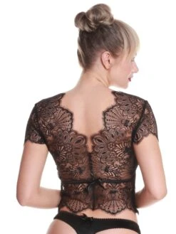 Spitze Kurzarm Top Von Prelude Milano -MAISON LEJABY Verkaufsgeschäft top spitze schwarz yl277 prelude milano 2 2 1