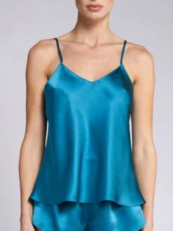 Seidentop CARLA 100% Seide Uni Von Vivis 19 Seidentop CARLA 100% Seide Uni Von Vivis -MAISON LEJABY Verkaufsgeschäft top v0001 carla blau vivis 3 2 1