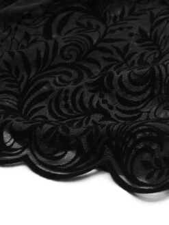 Langarm-Body ARABESQUE Tüll Schwarz Von Cadolle 15 Langarm-Body ARABESQUE Tüll Schwarz Von Cadolle -MAISON LEJABY Verkaufsgeschäft tuell body arabesque velours floque noir 4086dl cadolle 4