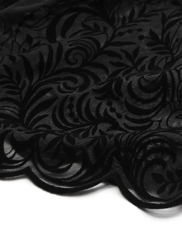 Langarm-Body ARABESQUE Tüll Schwarz Von Cadolle 9 Langarm-Body ARABESQUE Tüll Schwarz Von Cadolle – Bild 7