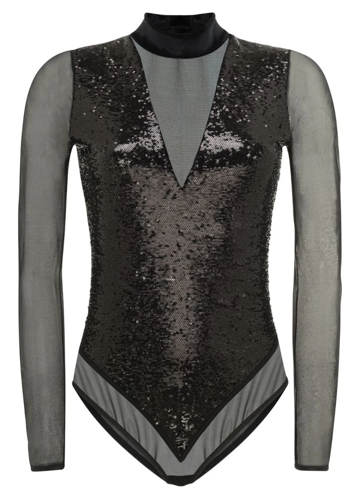 Pailletten Langarm Body SONIA Schwarz Von Room 24 5 Pailletten Langarm Body SONIA Schwarz Von Room 24 – Bild 3