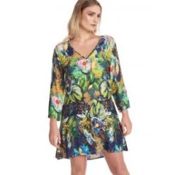 Viscose Tunika FLORENCE Grün-bunt Von Gattina