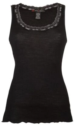 Merinowolle-Seide UNTERHEMD Gerippt Mit Spitze Von Artimaglia 15 Merinowolle-Seide UNTERHEMD Gerippt Mit Spitze Von Artimaglia -MAISON LEJABY Verkaufsgeschäft unterhemd wolle seide 30202 sl schwarz artimaglia 2