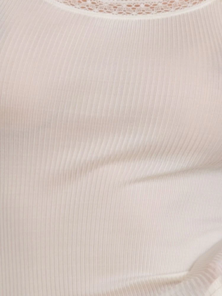 Merinowolle-Seide UNTERHEMD Gerippt Mit Spitze Von Artimaglia 8 Merinowolle-Seide UNTERHEMD Gerippt Mit Spitze Von Artimaglia – Bild 6