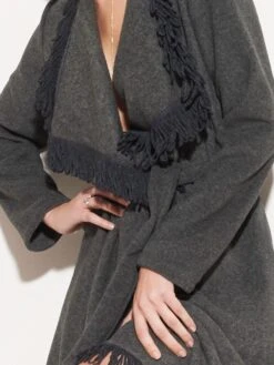 Morgenmantel KUSCHEL VISCOSE Kurz Von Chiara Fiorini -MAISON LEJABY Verkaufsgeschäft viscose fleece morgenmantel g9626 grau chiara fiorini 2