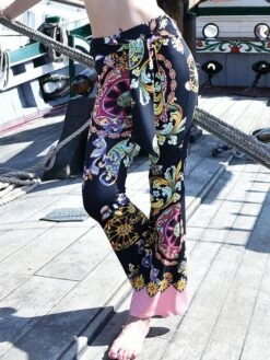 Viscose Strandhose BARI Schwarz-bunt Von Chiara Fiorini -MAISON LEJABY Verkaufsgeschäft viscose strandhose cf0704 schwarz bunt chiara fiorini 2 1