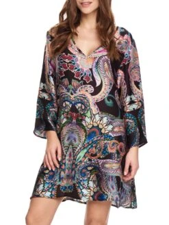 Viscose Tunika ORNELLA Aubergine-bunt Von Gattina -MAISON LEJABY Verkaufsgeschäft viscose tunika bunt ornella 390443 paisley gattina 1