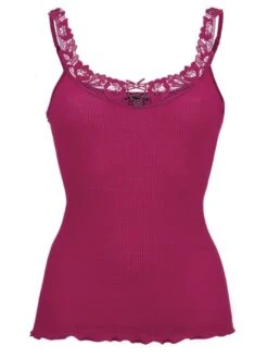 Merinowolle-Seide TRÄGER-TOP Mit Spitze Von Artimaglia -MAISON LEJABY Verkaufsgeschäft wolle seide shirt 67601 beere artimaglia 2