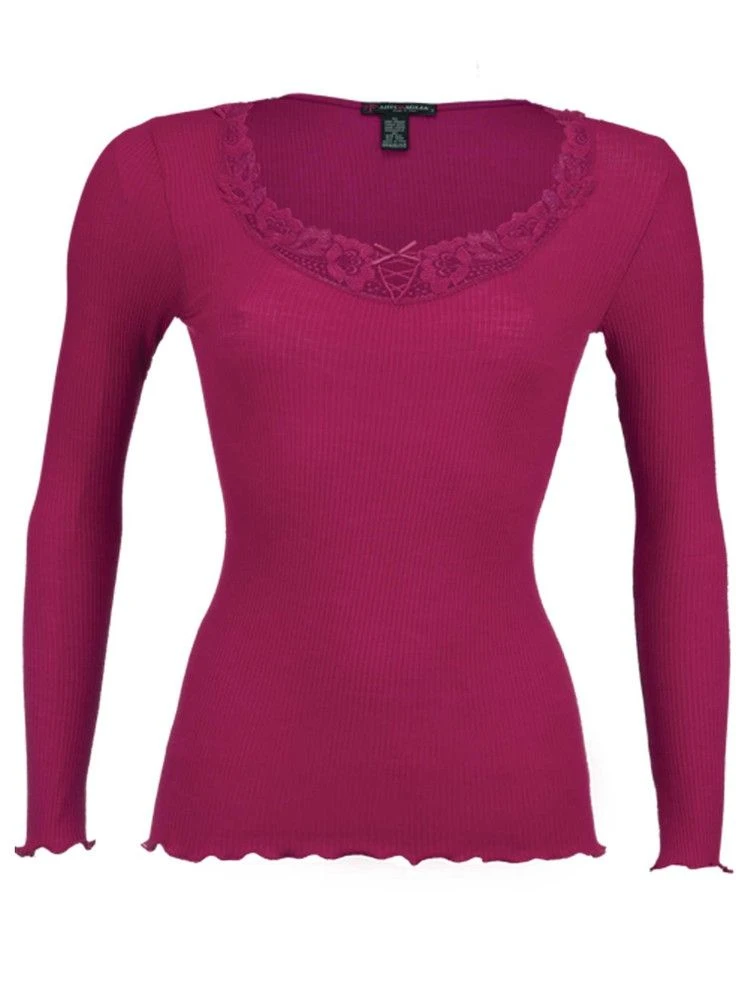 Merinowolle-Seide LANGARM SHIRT Mit Spitze Von Artimaglia 7 Merinowolle-Seide LANGARM SHIRT Mit Spitze Von Artimaglia – Bild 5