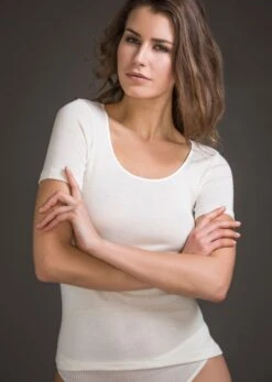 Merinowolle-Seide T-SHIRT Von Artimaglia -MAISON LEJABY Verkaufsgeschäft wolle seide t shirt 70703 naturale artimaglia 1